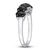 Thumbnail Image 2 of Black Diamond 5-Stone Ring 1-1/4 ct tw Oval 14K White Gold