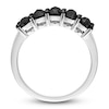 Thumbnail Image 3 of Black Diamond 5-Stone Ring 1-1/4 ct tw Oval 14K White Gold