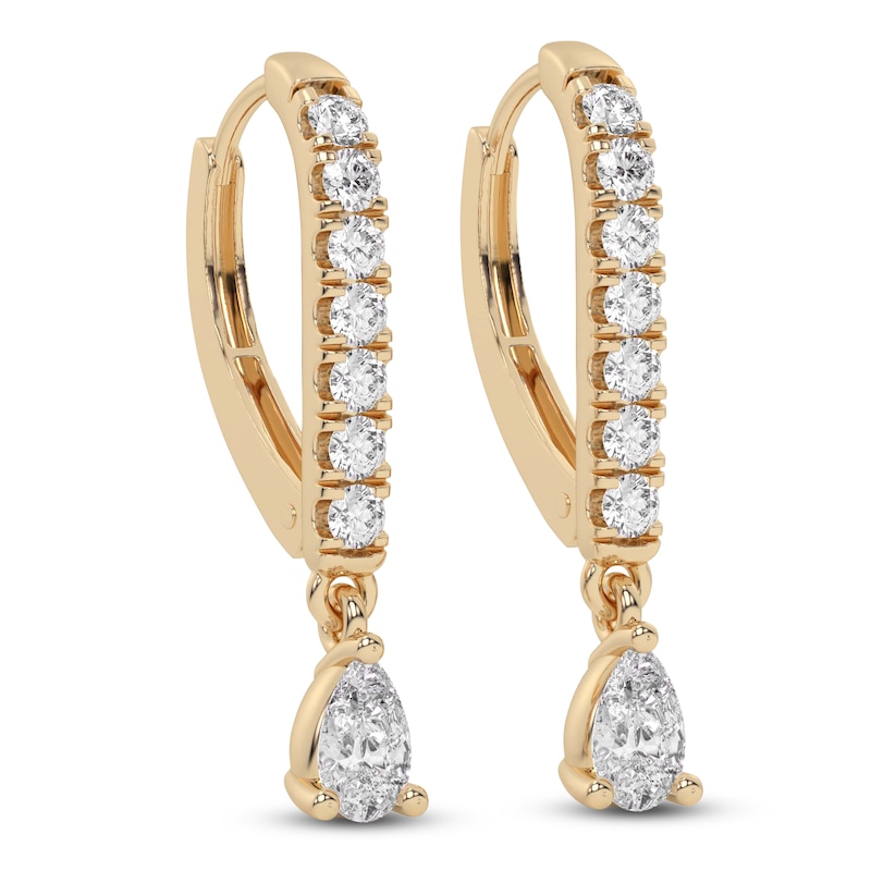 Downtown Diamond Drop Earrings 14K Yellow