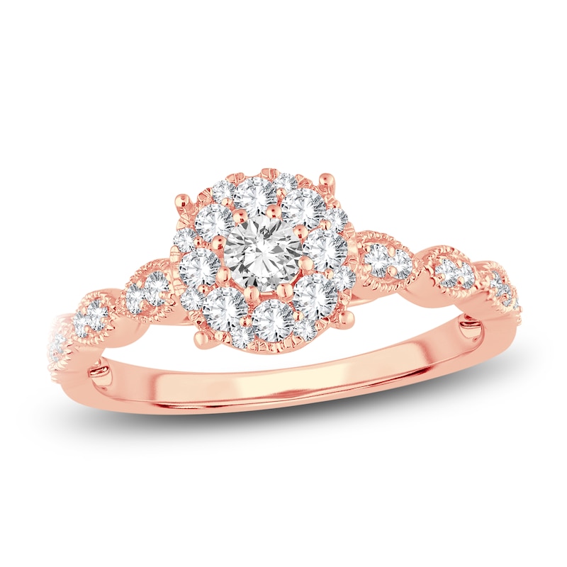 Main Image 1 of Diamond Engagement Ring 1/2 ct tw Round 14K Rose Gold