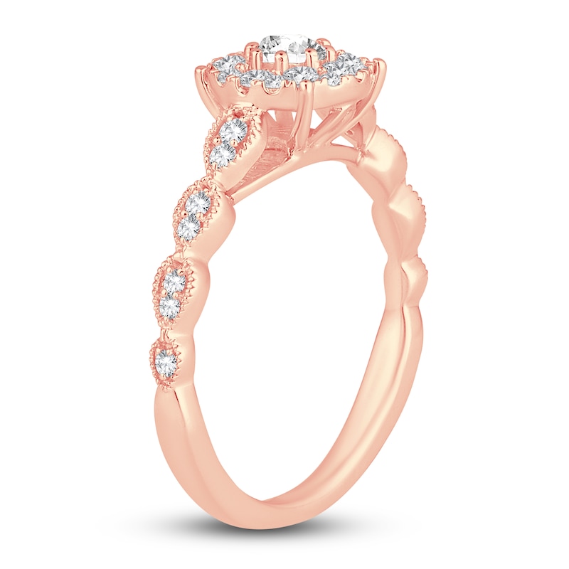 Main Image 2 of Diamond Engagement Ring 1/2 ct tw Round 14K Rose Gold