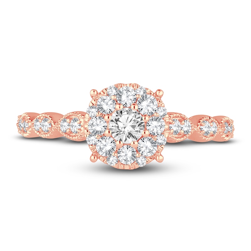 Main Image 3 of Diamond Engagement Ring 1/2 ct tw Round 14K Rose Gold