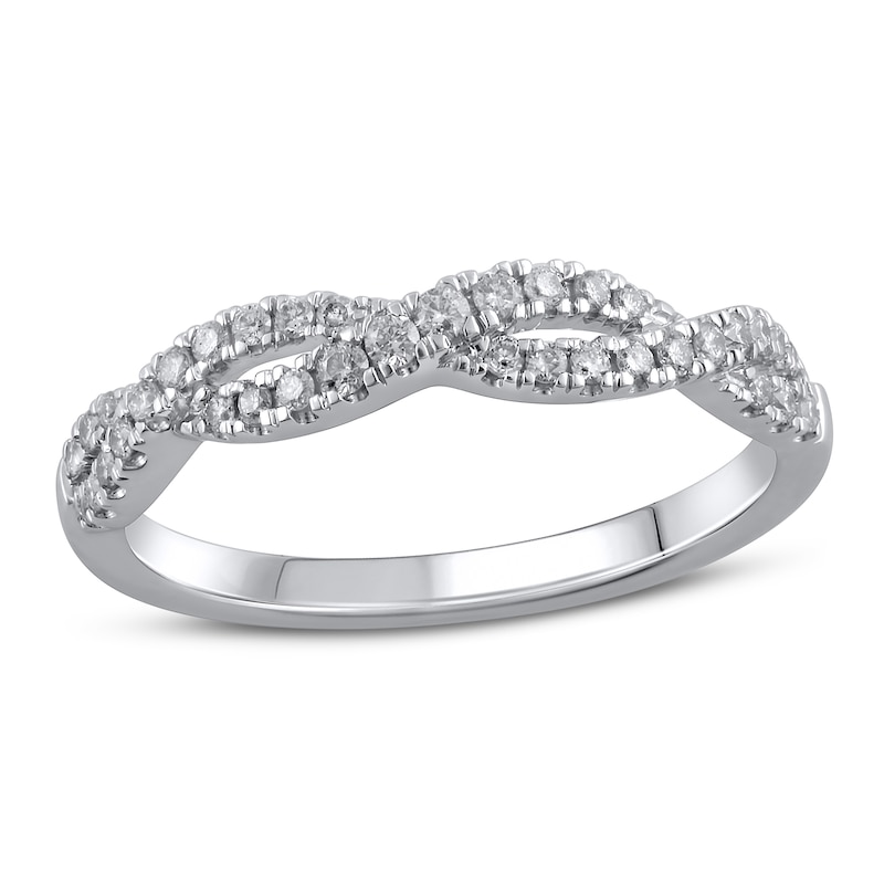 Diamond Twist Anniversary Band 1/4 ct tw Round 14K White Gold