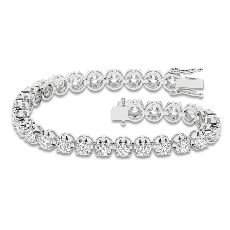 Main Image 1 of Lab-Created Diamond Tennis Bracelet 8 ct tw 14K White Gold 7.25&quot;