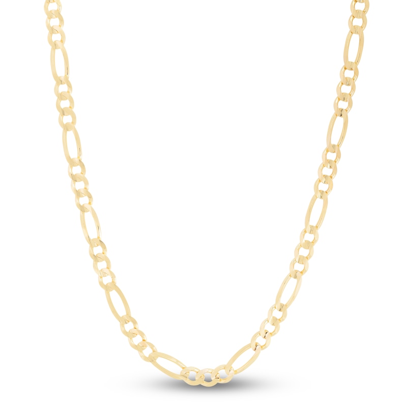 Men's Solid Figaro Chain Necklace 14K Yellow Gold 30" 7.0mm