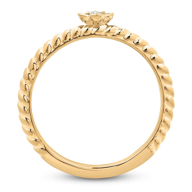 Main Image 4 of Floral Ring Diamond Accent 14K Yellow Gold