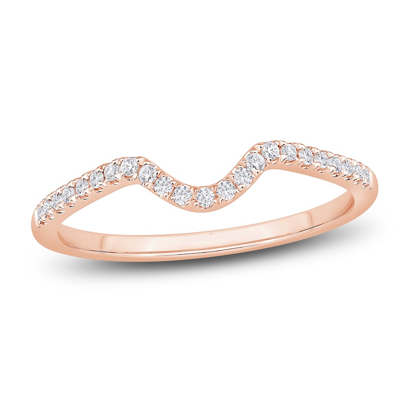 High-Polish Diamond Contour Wedding Band 1/5 ct tw 14K Rose Gold