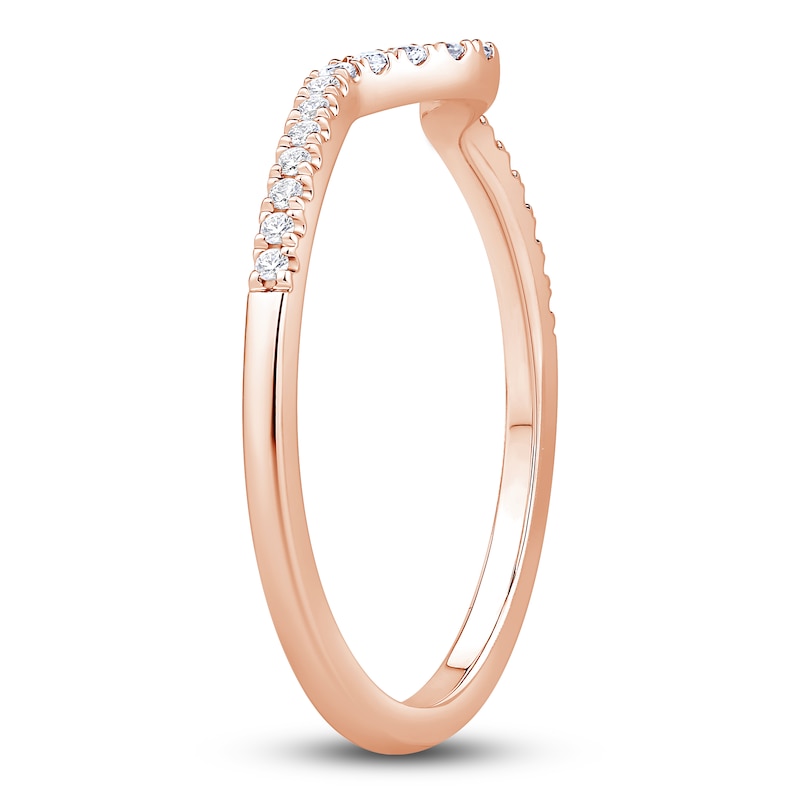 High-Polish Diamond Contour Wedding Band 1/5 ct tw 14K Rose Gold