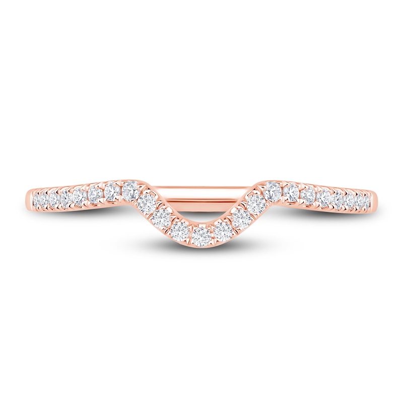 High-Polish Diamond Contour Wedding Band 1/5 ct tw 14K Rose Gold