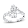 Thumbnail Image 0 of Pear & Round-Cut Diamond Bypass Ring 3/4 ct tw 14K White Gold