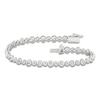 Thumbnail Image 0 of Lab-Created Diamond Bezel-Set Alternating Bracelet 5 ct tw 14K White Gold 7.25"