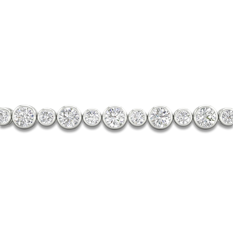 Lab-Created Diamond Bezel-Set Alternating Bracelet 5 ct tw 14K White Gold 7.25"