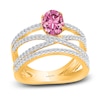 Thumbnail Image 1 of Kallati Natural Pink Sapphire & Diamond Ring 1/4 ct tw 14K Yellow Gold