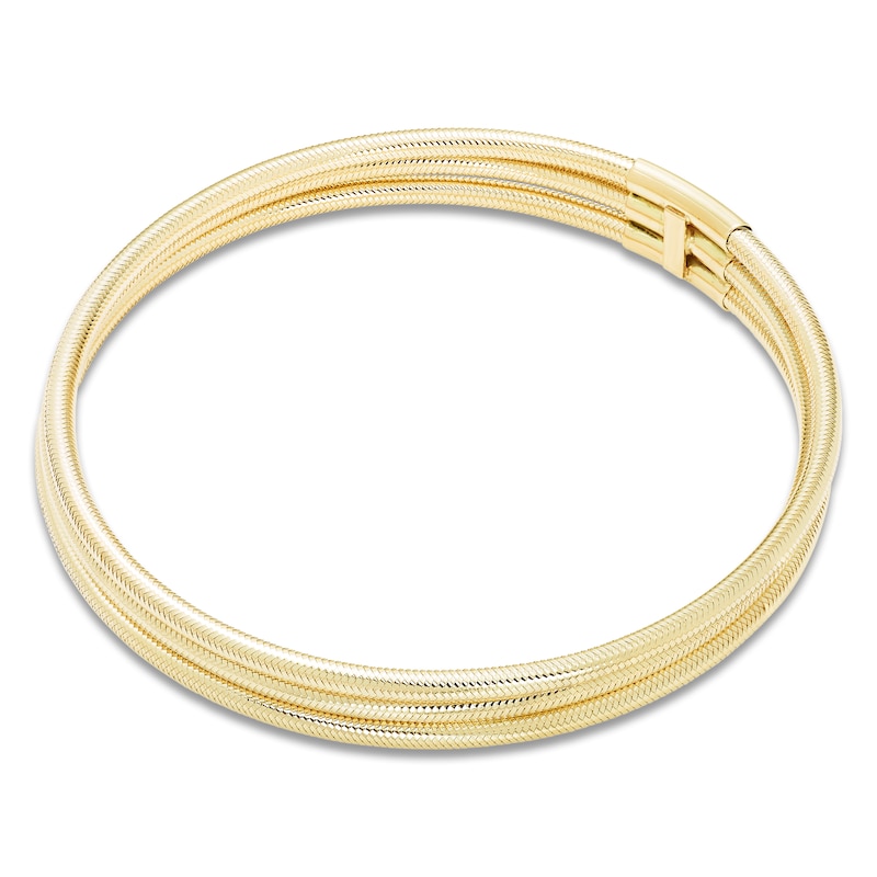 Italia D'Oro Three-Strand Stretch Bracelet 14K Yellow Gold 7"