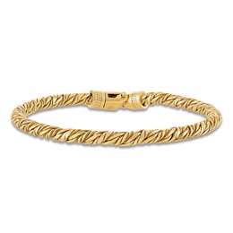 1933 by Esquire Men's Twist Rope Bracelet 14K Yellow Gold Plated Sterling Silver 8.5&quot;
