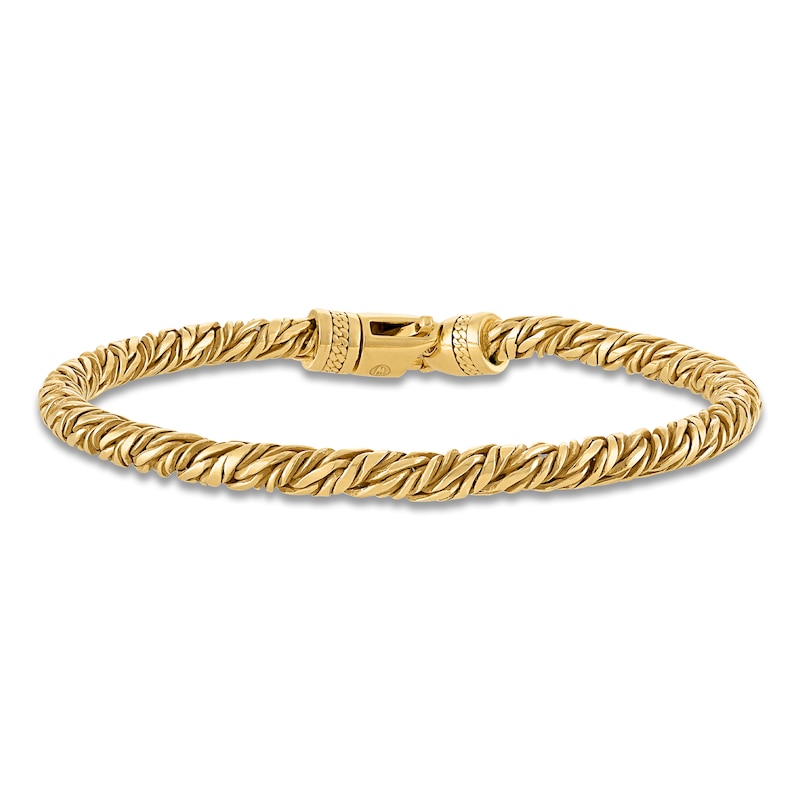 Main Image 1 of 1933 by Esquire Men's Twist Rope Bracelet 14K Yellow Gold Plated Sterling Silver 8.5&quot;