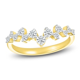 Diamond Zigzag Stackable Fashion Ring 1/2 ct tw 10K Yellow Gold