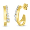 Thumbnail Image 2 of Diamond J-Hoop Earrings 3/8 ct tw 10K Yellow Gold