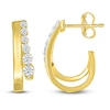 Thumbnail Image 3 of Diamond J-Hoop Earrings 3/8 ct tw 10K Yellow Gold