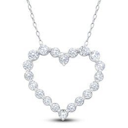 Diamond Heart Outline Necklace 1/2 ct tw 10K White Gold 18&quot;