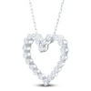 Thumbnail Image 2 of Diamond Heart Outline Necklace 1/2 ct tw 10K White Gold 18"