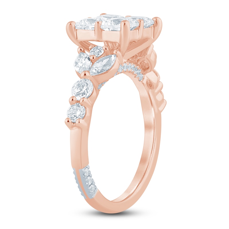 Main Image 2 of Pnina Tornai Princess-Cut Quad Diamond Engagement Ring 3 ct tw 14K Rose Gold