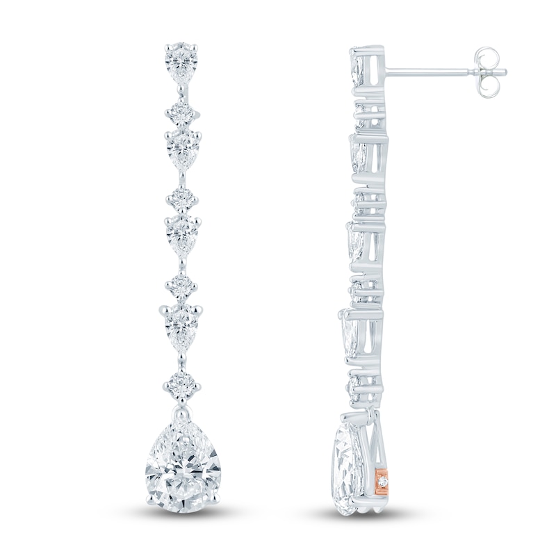 Main Image 1 of Pnina Tornai Pear-Shaped & Round-cut Lab-Created Diamond Drop Earrings 3-1/4 ct tw 14K White Gold