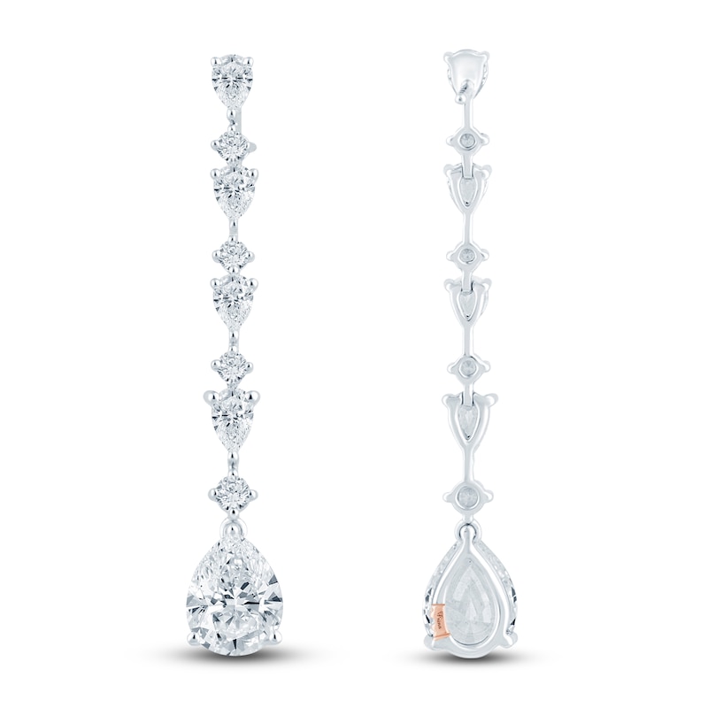 Main Image 2 of Pnina Tornai Pear-Shaped & Round-cut Lab-Created Diamond Drop Earrings 3-1/4 ct tw 14K White Gold