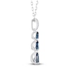 Thumbnail Image 2 of Pear-Shaped Natural London Blue Topaz & Diamond Accent Drop Necklace 10K White Gold 18&quot;