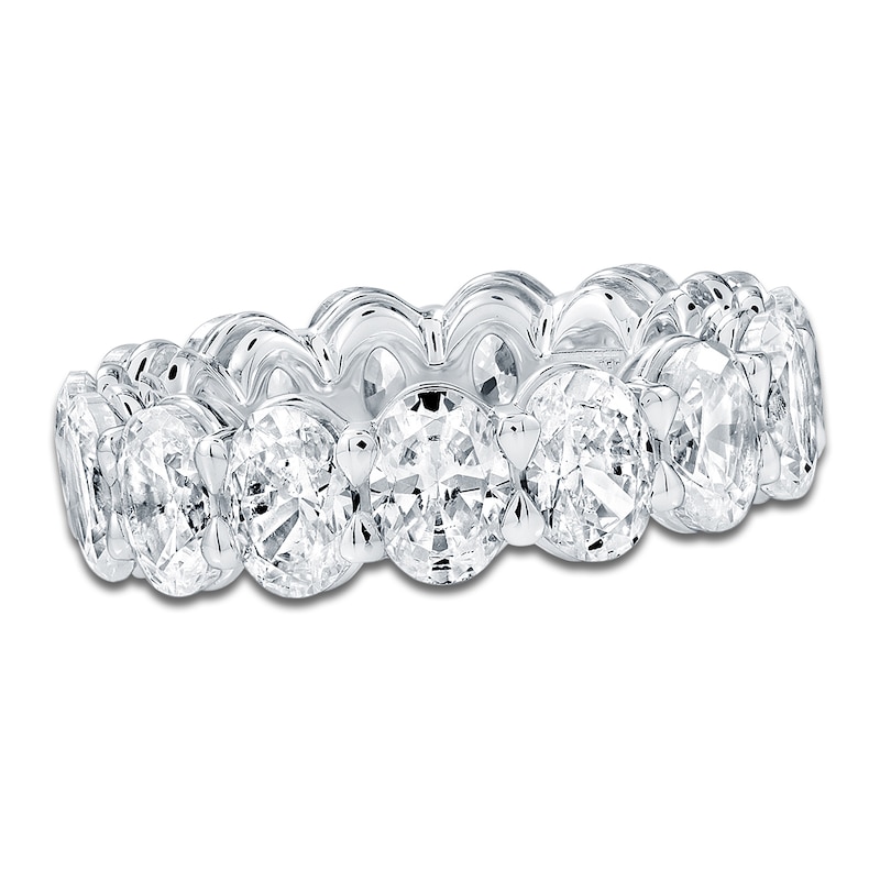 Main Image 1 of Certified Oval-Cut Diamond Eternity Band 6-3/4 - 8-1/6 ct tw 14K White Gold