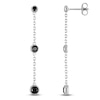 Thumbnail Image 1 of Black Diamond Graduating Bezel-Set Chain Drop Earrings 7/8 ct tw Sterling Silver