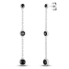 Thumbnail Image 2 of Black Diamond Graduating Bezel-Set Chain Drop Earrings 7/8 ct tw Sterling Silver