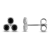 Thumbnail Image 1 of Black Diamond Bezel-Set Trio Stud Earrings 1/2 ct tw Sterling Silver