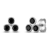 Thumbnail Image 2 of Black Diamond Bezel-Set Trio Stud Earrings 1/2 ct tw Sterling Silver