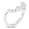 Thumbnail Image 1 of Lab-Created Pear-Shaped & Oval-Cut Diamond Anniversary Ring 1/2 ct tw 14K White Gold