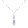 Thumbnail Image 3 of Pear-Shaped Natural Amethyst & Diamond Drop Necklace 1/20 ct tw 10K White Gold 18&quot;