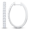 Thumbnail Image 1 of Lab-Created Diamond Oval Hoop Earrings 2 ct tw 14K White Gold