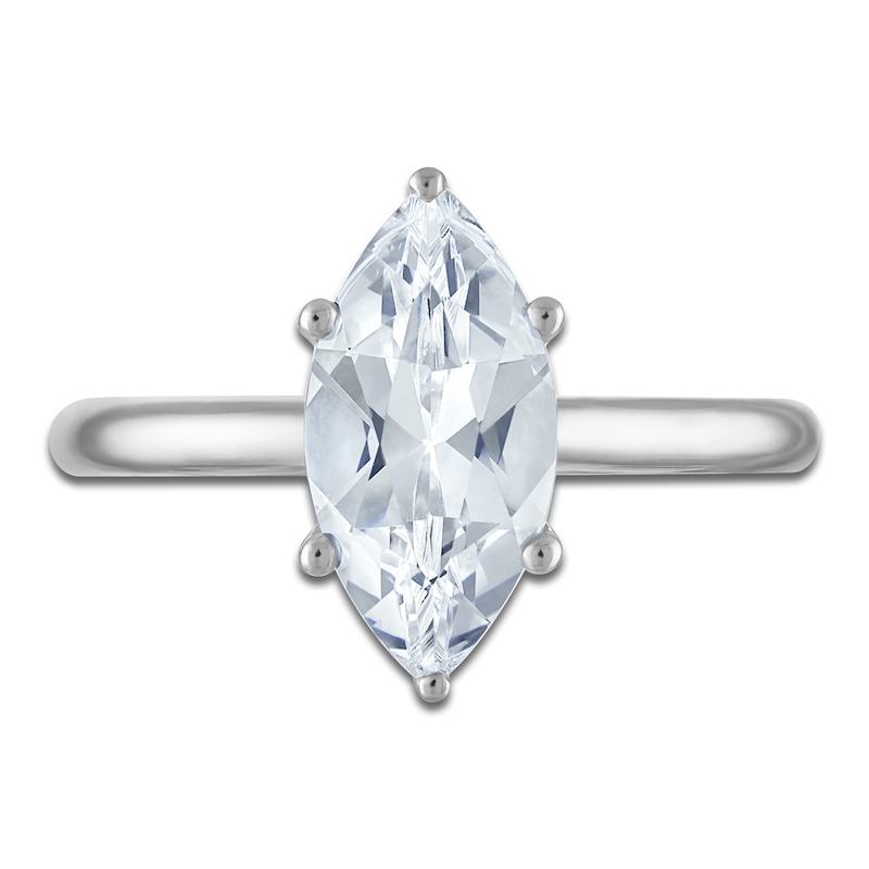 Main Image 3 of Marquise-Cut Lab-Created Diamond Solitaire Plus Engagement Ring 2 ct tw Platinum (VS2/F)