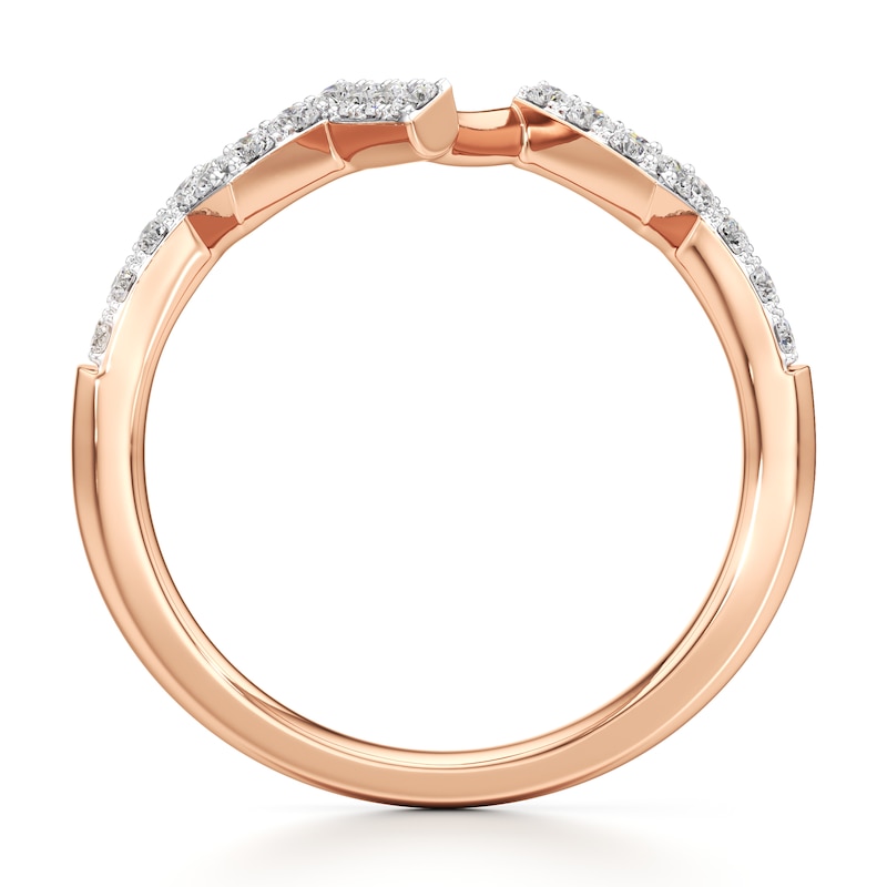 Main Image 2 of J'Lure Lab-Created Diamond Angled Contour Wedding Band 1/4 ct tw 18K Rose Gold