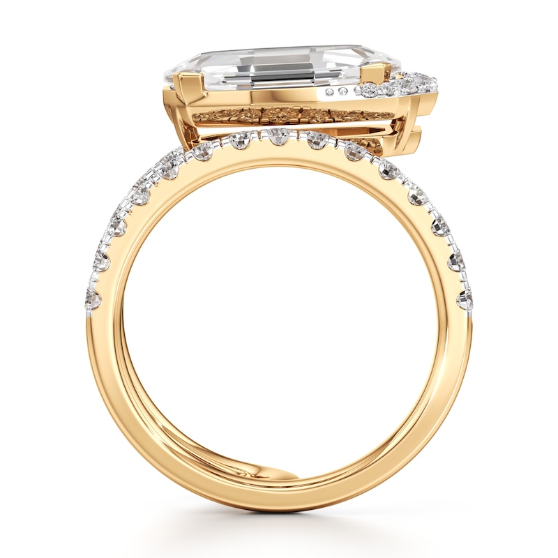 Main Image 2 of J'Lure Oval Portrait-Cut Lab-Created Diamond Spiral Engagement Ring 3-5/8 ct tw 18K Yellow Gold