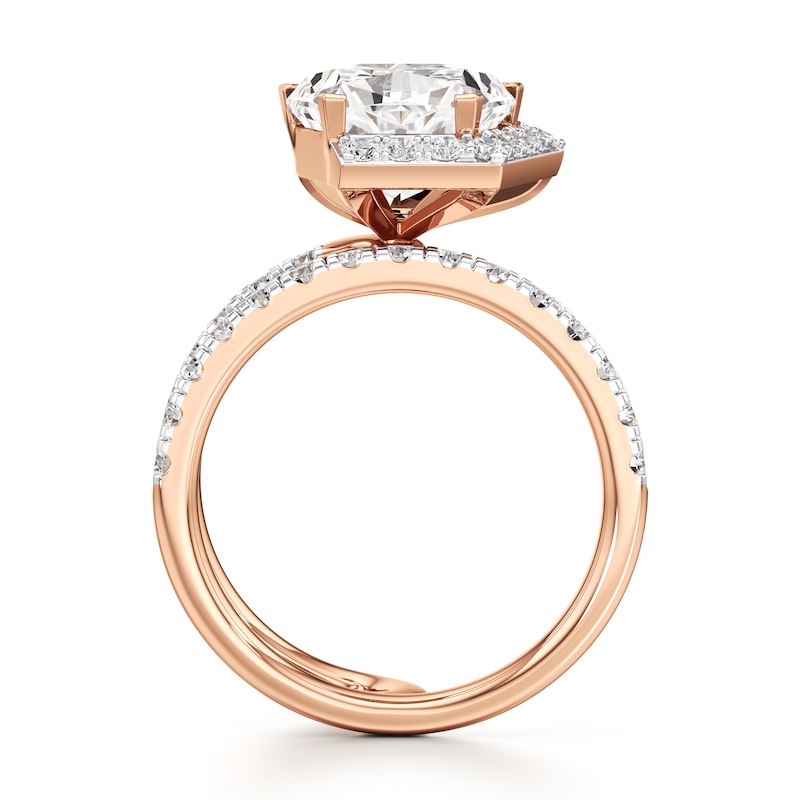 Main Image 2 of J'Lure Pentagon Brilliant-Cut Lab-Created Diamond Spiral Engagement Ring 3-7/8 ct tw 18K Rose Gold