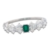 Thumbnail Image 1 of Jared Atelier Octagon-Cut Natural Emerald & Diamond Art Deco-Inspired Bangle Bracelet 8 ct tw 18K White Gold