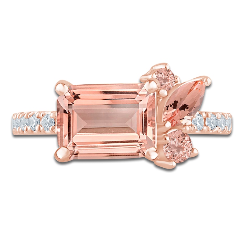 Main Image 3 of Pnina Tornai Octagon-Cut Morganite & Diamond Engagement Ring 1/4 ct tw 14K Rose Gold