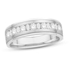 Thumbnail Image 1 of Men's Diamond Wedding Band 3/4 ct tw Round/Baguette 14K White Gold