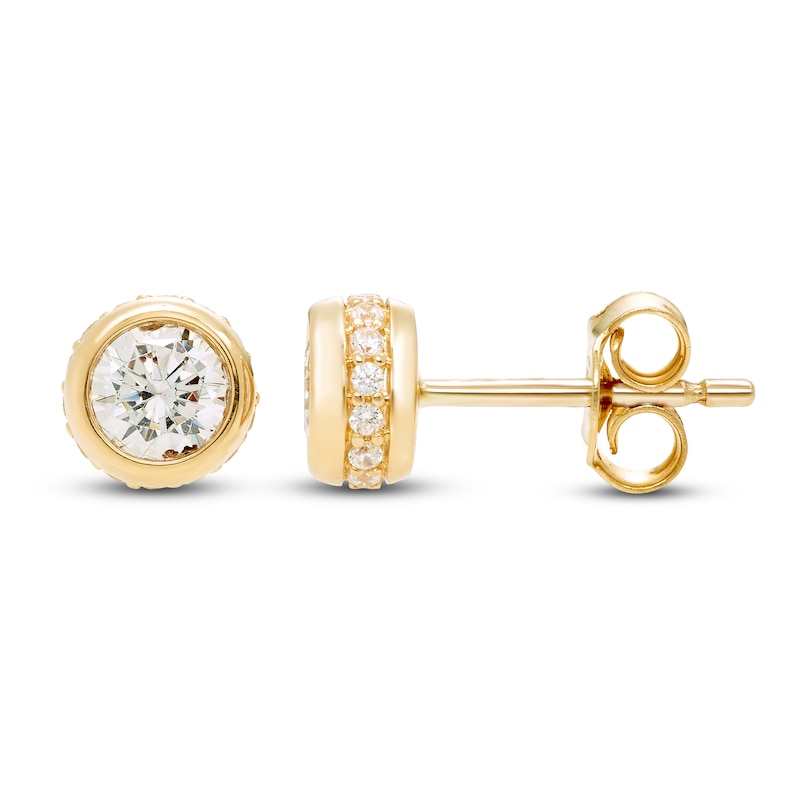 Main Image 1 of Certified Diamond Earrings 1/2 ct tw 18K Yellow Gold