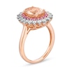 Thumbnail Image 3 of Kallati Oval-Cut Natural Morganite & Round-Cut Natural Pink Sapphire Ring 3/4 ct tw Diamonds 14K Rose Gold