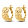 Thumbnail Image 2 of Diamond-Cut Omega Hoop Earrings 14K Yellow Gold