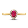 Thumbnail Image 3 of Natural Ruby Halo Ring 1/10 ct tw Diamonds 14K Yellow Gold