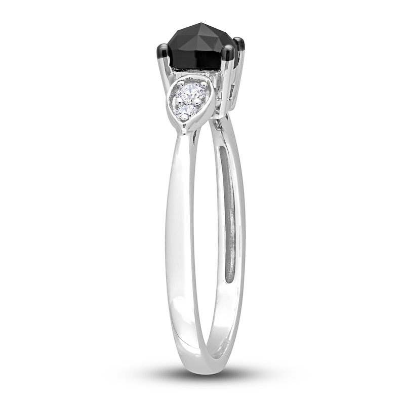 Black Diamond Engagement Ring 2 ct tw 14K White Gold