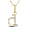 Thumbnail Image 1 of Diamond Initial D Pendant Necklace 1/20 ct tw Round 10K Yellow Gold 18&quot;